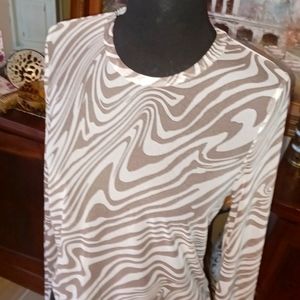 Full Tilt Cappuccino Swirl Mesh Top